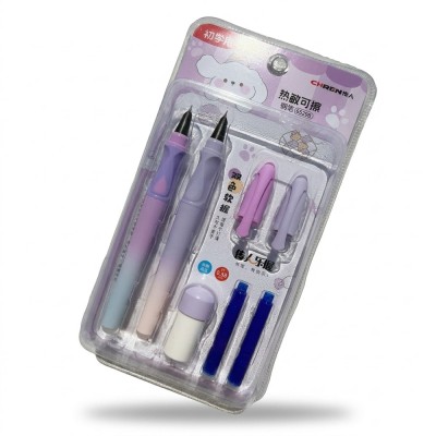 Set 2 stilouri scolare cerneala termosensibila cu radiera 0.38 mm Chren